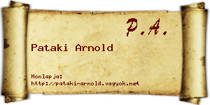 Pataki Arnold névjegykártya